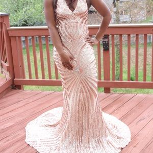 Abyss by Abby Valentina gown small rose gold